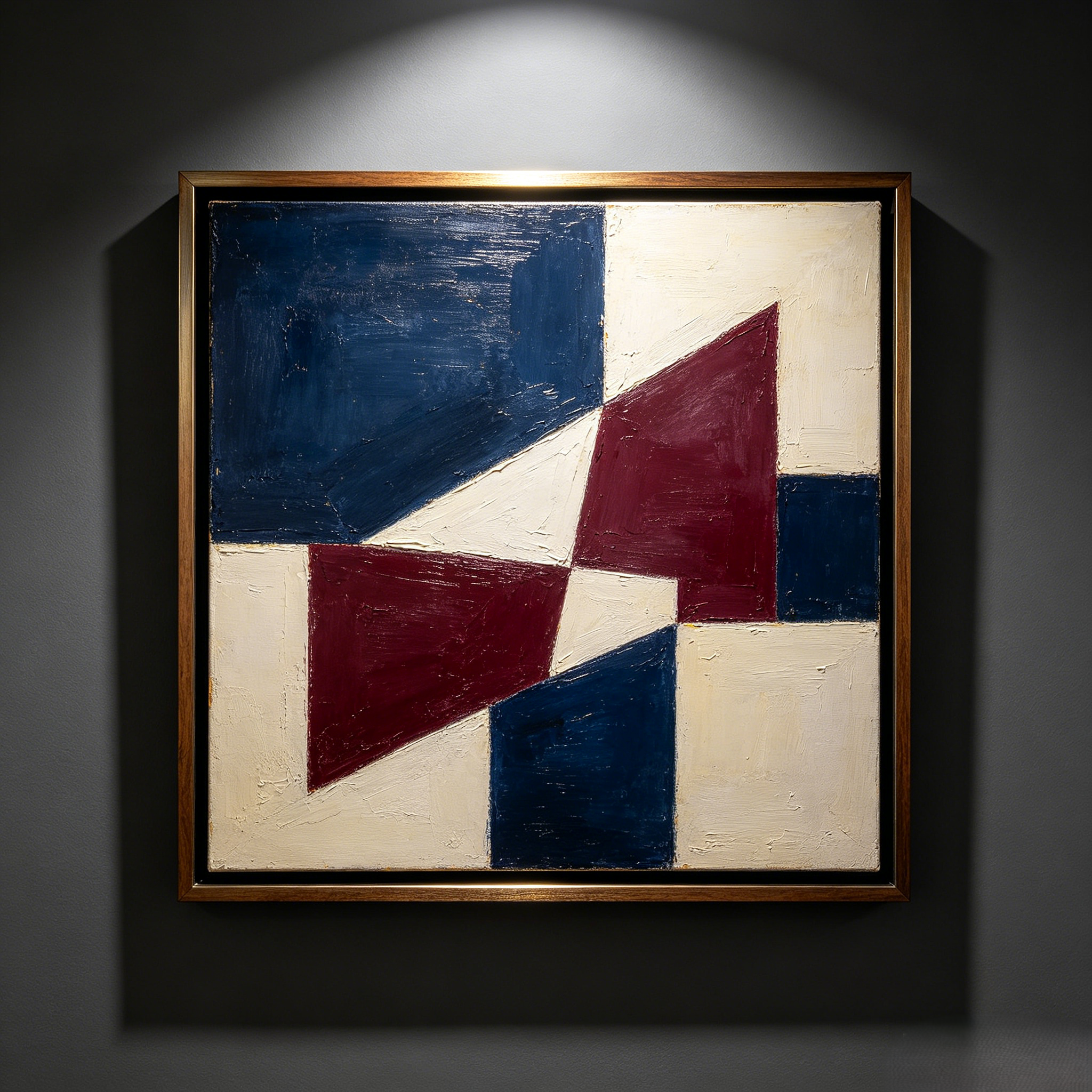 Geometric Impasto Framed Wall Art