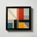Mid-Century Geometric Framed Wall Art