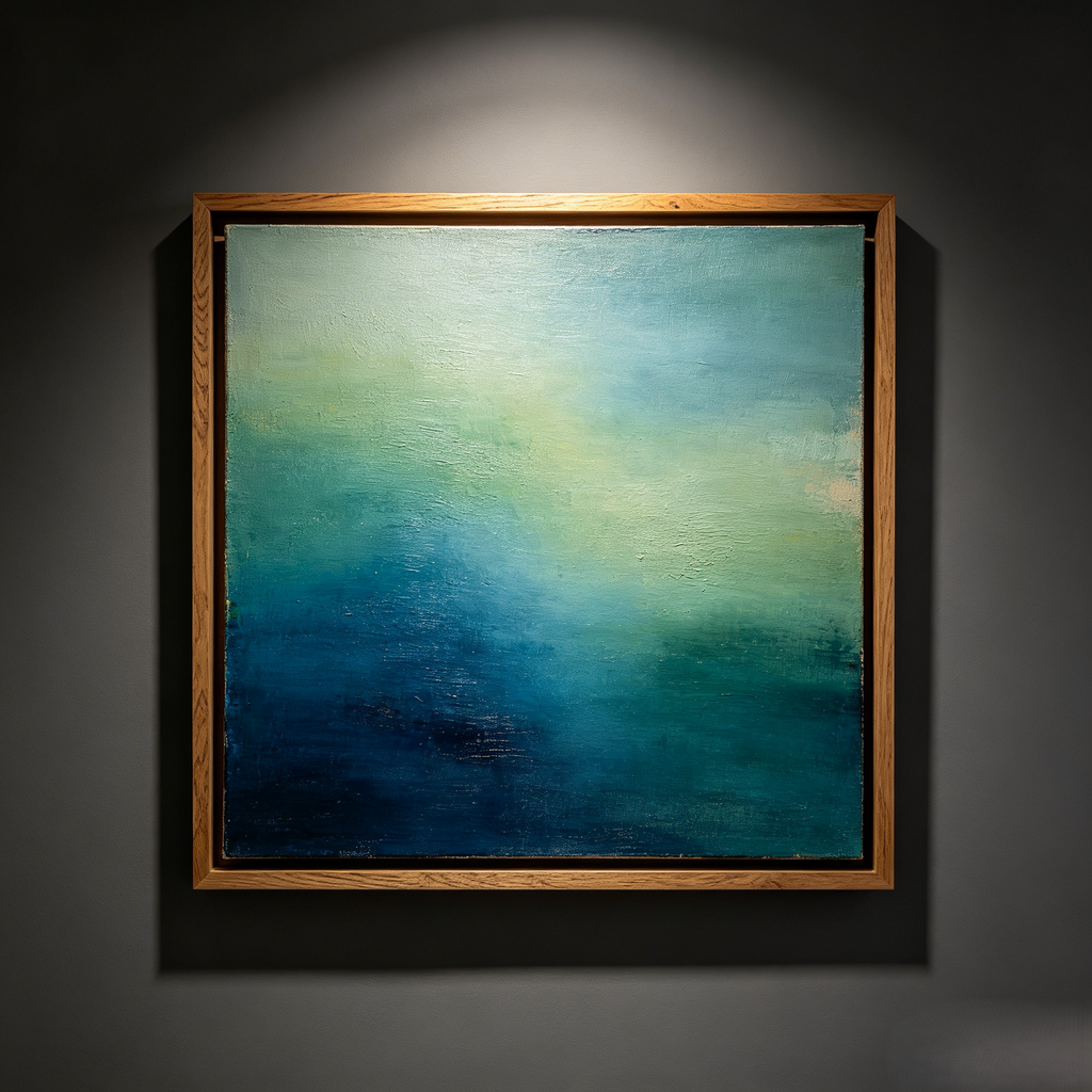 Ocean Gradient Abstract Framed Wall Art