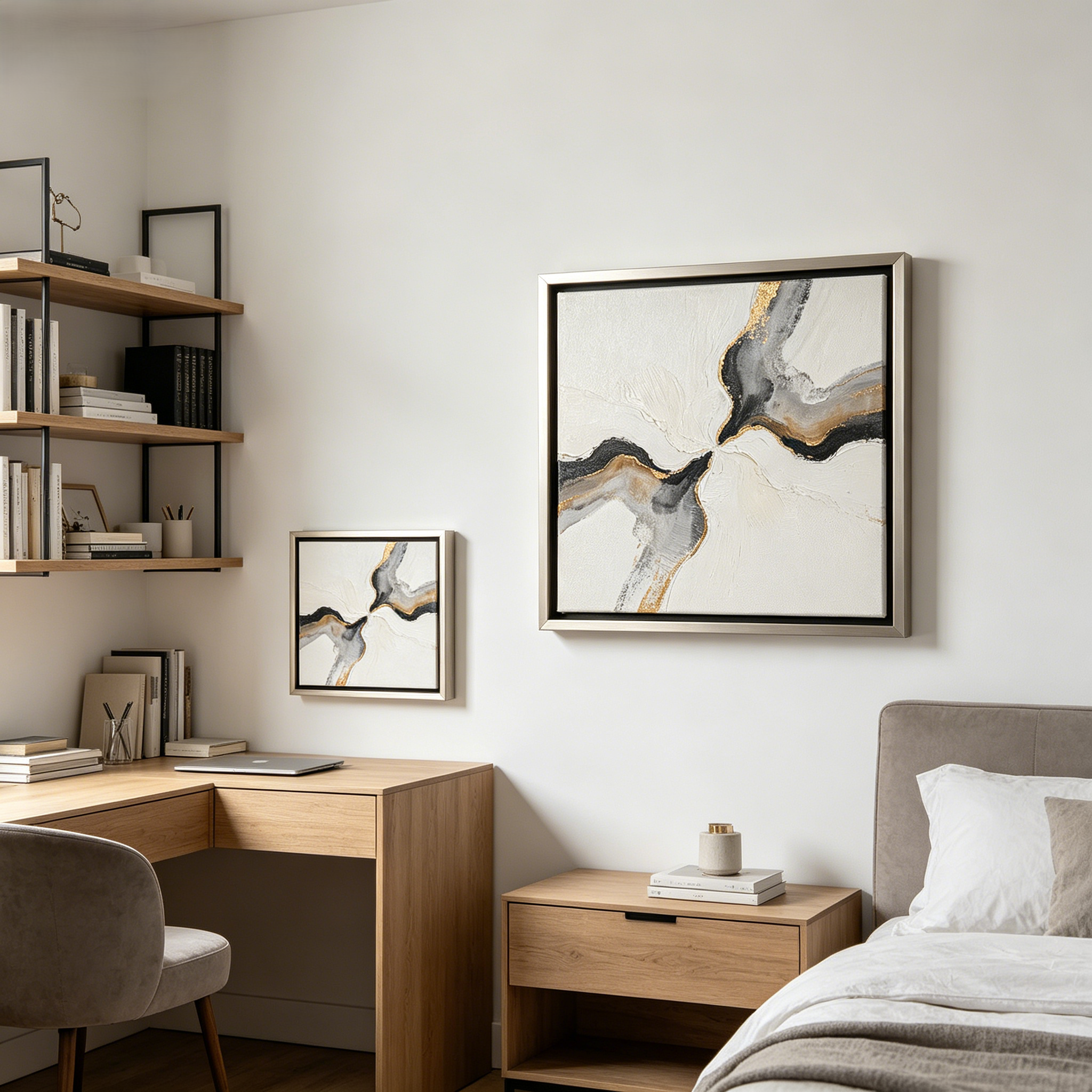 Gold Foil Abstract Framed Wall Art