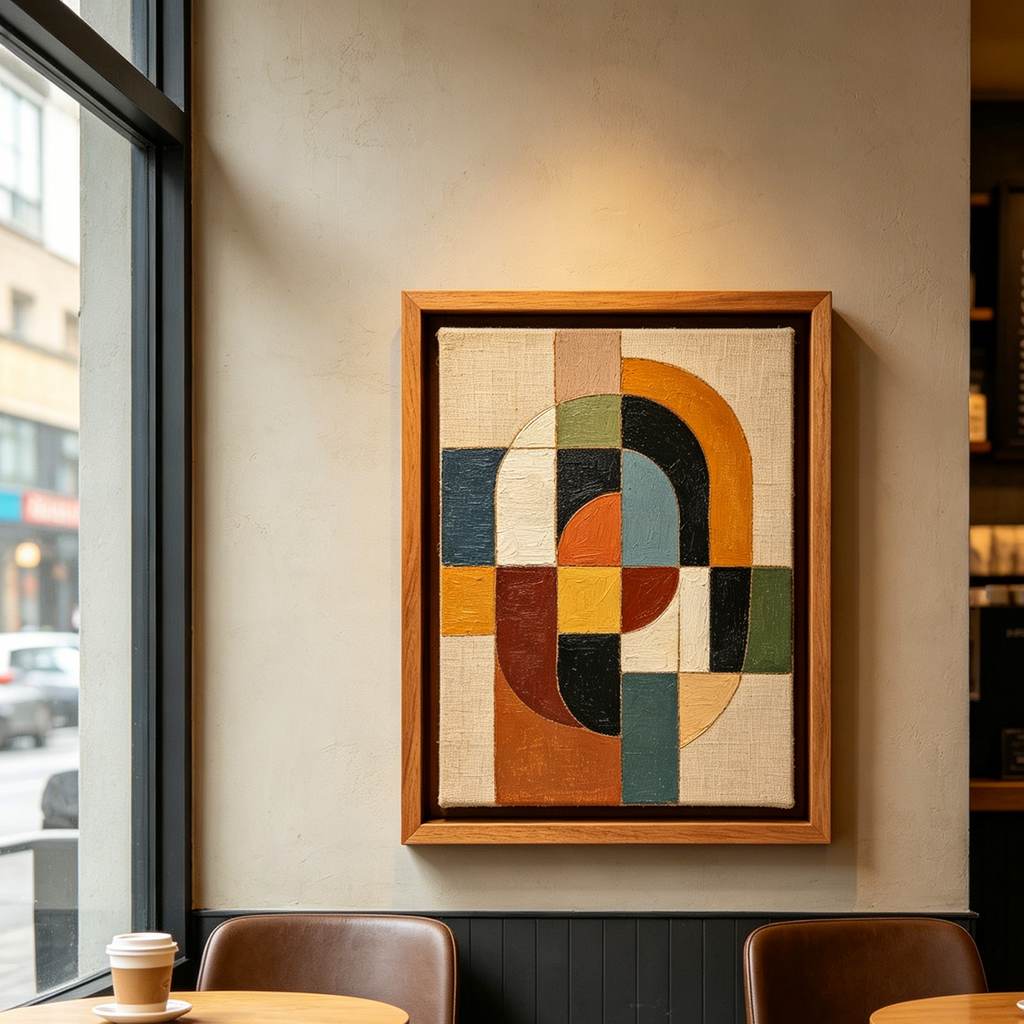 Geometric Textured Abstract Framed Wall Art Product Description