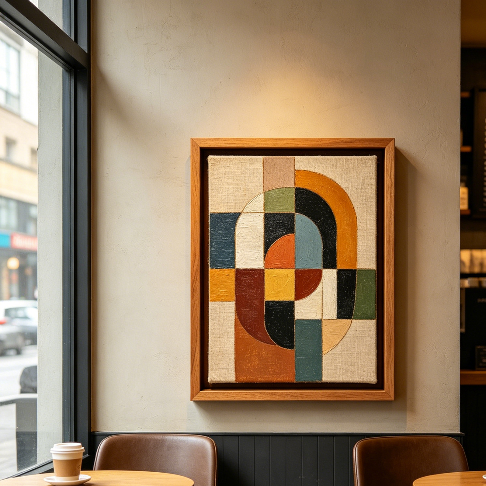 Geometric Textured Abstract Framed Wall Art Product Description