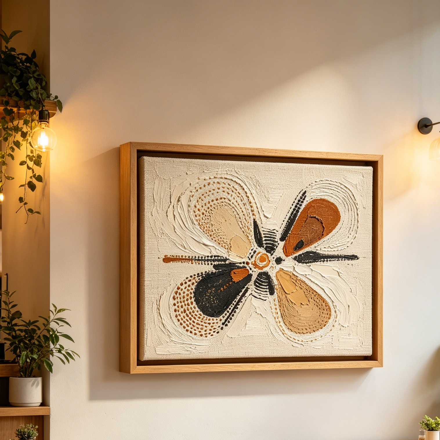 Abstract Butterfly Impasto Framed Wall Art