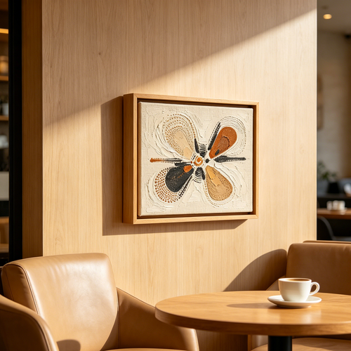 Abstract Butterfly Impasto Framed Wall Art