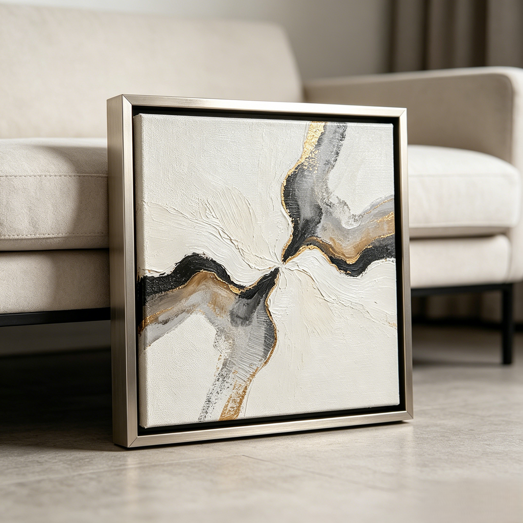 Gold Foil Abstract Framed Wall Art