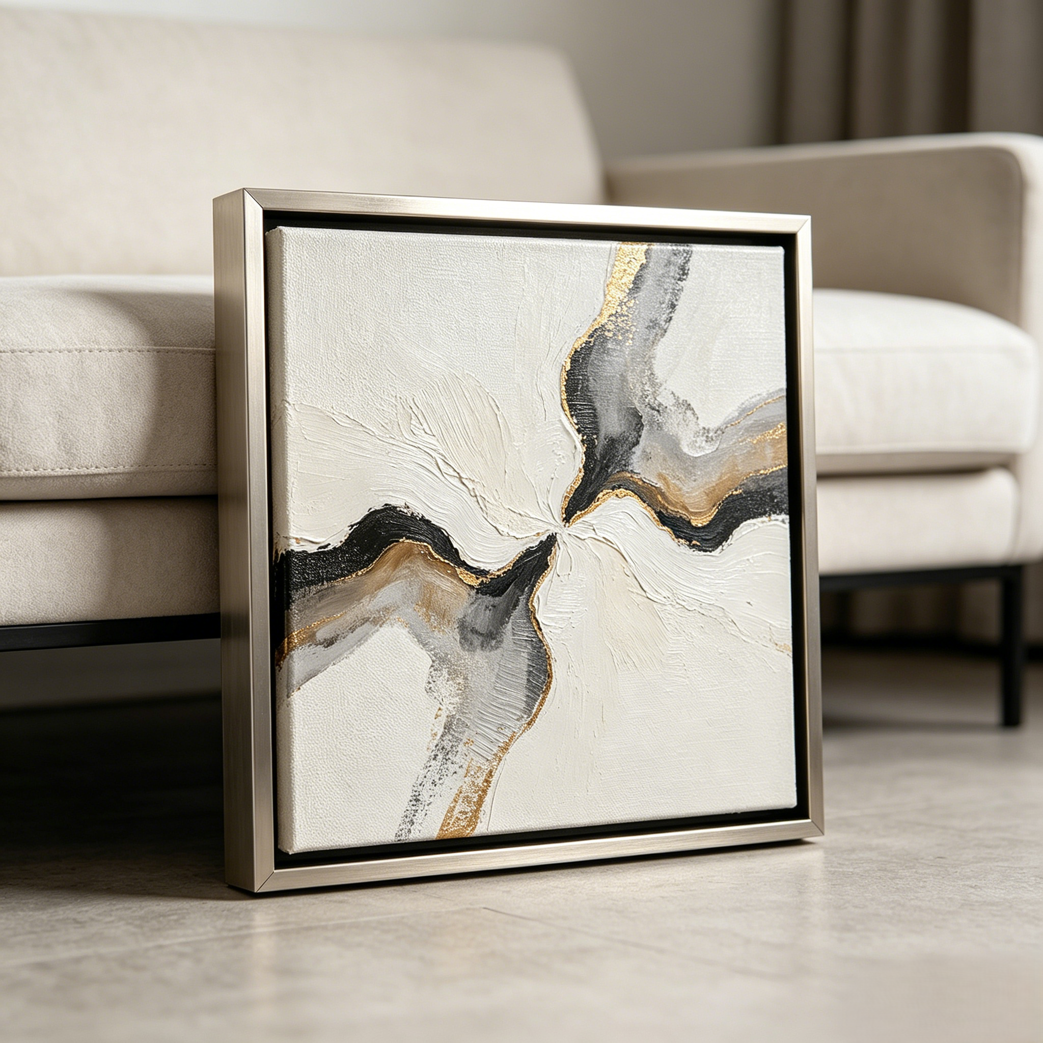 Gold Foil Abstract Framed Wall Art