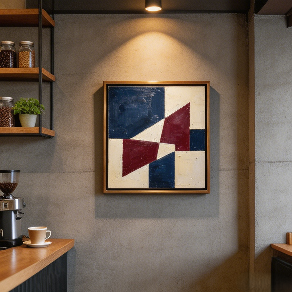 Geometric Impasto Framed Wall Art